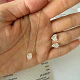 laboratory grown diamond report IGI oval diamond 1.09ct D VS1 with 14K gold pendant necklace