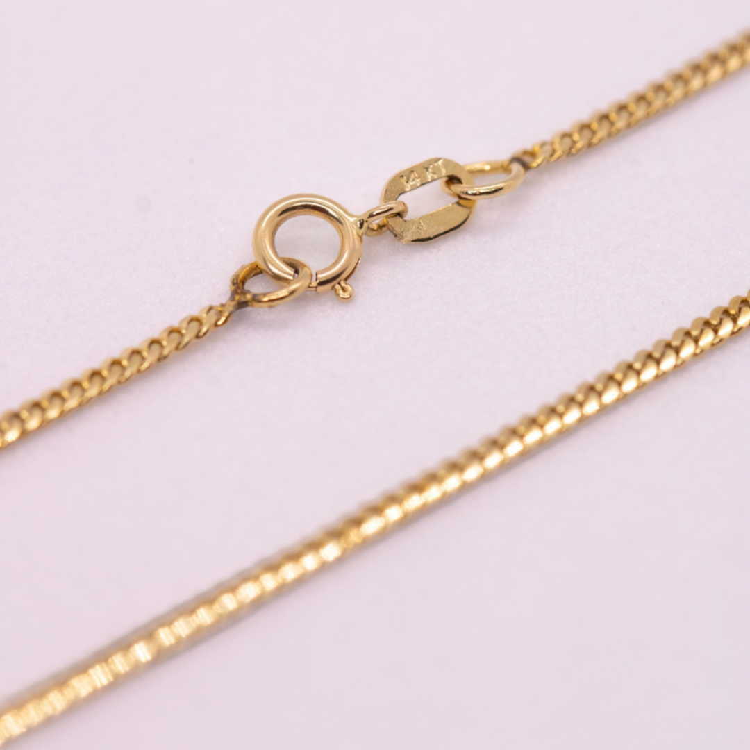 14K Solid Gold Chain Cuban Necklace