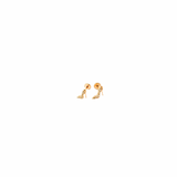 Gold earrings on a white background