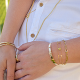14K Solid Yellow Gold Customizable Bangle Size 8"