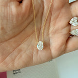 laboratory grown diamond report IGI oval diamond 1.09ct D VS1 with 14K gold pendant necklace