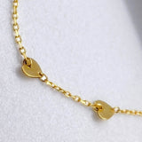 14K Solid Gold Mini Hearts Station Necklace