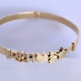 14K Solid Yellow Gold Customizable Bangle Size 8"