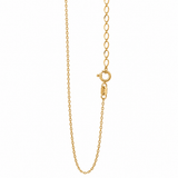14K Solid Yellow Gold Rolo Adjustable Chain Necklace – .40mm, 16¾”–17¾”