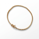 14k yellow gold champagne diamond tennis bracelet 1.00ct thin 1.5mm