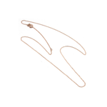 14K rose gold adjustable 16 to 18 inch fine 1mm chain with spring lock clasp on white background