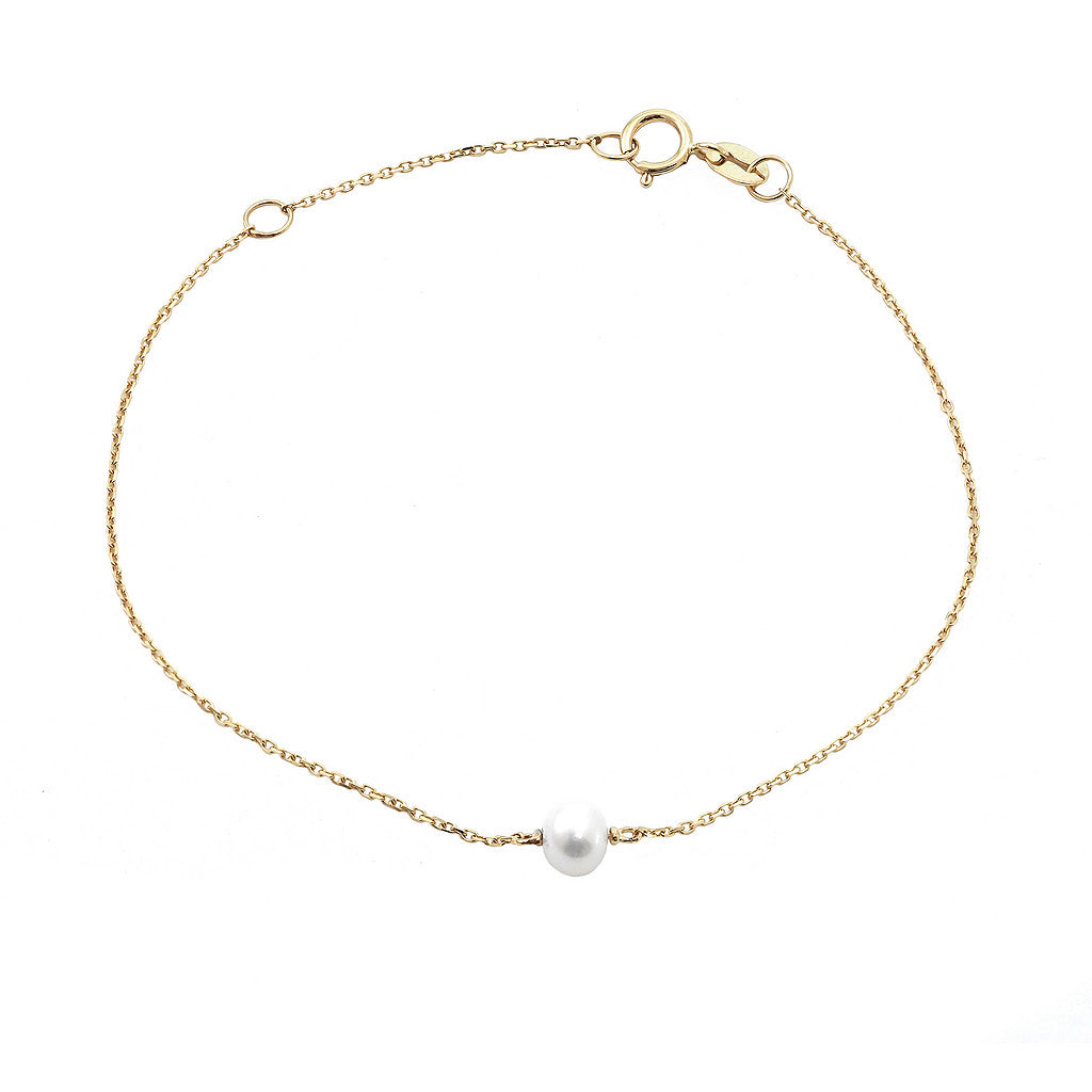 14K Solid Gold Birthstone Bezel Bracelet