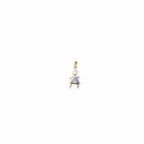 14K Solid Yellow Gold Boy or Girl CZ Pendant