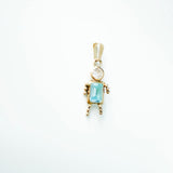 14K Solid Yellow Gold Boy or Girl CZ Pendant