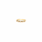 Gold ring with small stones on a white background