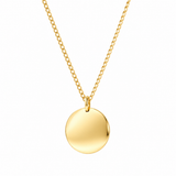 14K Solid Yellow Gold Round Tag Pendant