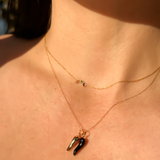 14K Solid Yellow Gold Small Horn Charm