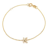 14K Solid Yellow Gold Pave Diamond Initial Bracelet