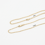 solid 14k yellow gold square cable chain necklace 1.5mm and 2mm minimalist jewelry