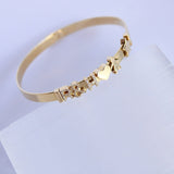 14K Solid Yellow Gold Customizable Bangle Size 8"