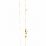 14K Solid Yellow Gold Adjustable Box Chain Necklace – 0.96mm, 16”–18”
