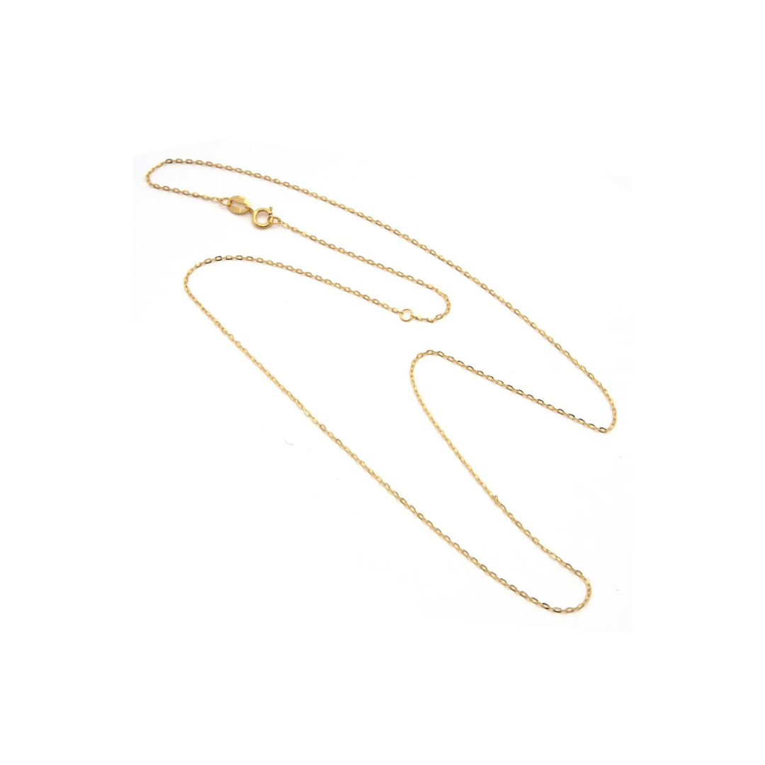 14K solid yellow gold 1mm adjustable chain 16 to 18 inches with spring clasp detail