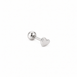 925 Sterling Silver Micro Heart 2mm Screw Back Earring