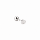 925 Sterling Silver Micro Heart 2mm Screw Back Earring