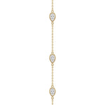 18K Yellow Gold Pear Shape Lab Grown Diamond Bracelet with Bezel Set Diamonds