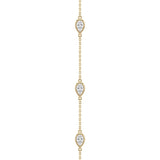 18K Yellow Gold Pear Shape Lab Grown Diamond Bracelet with Bezel Set Diamonds