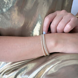 14K Solid Yellow Gold CZ Tennis Bracelet – Elegant Sparkling Design
