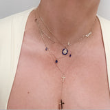 18K Solid Yellow Gold  Precious Stones Necklace