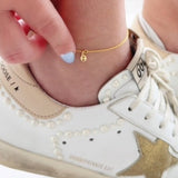 18K Solid Yellow Gold Rolo Anklet