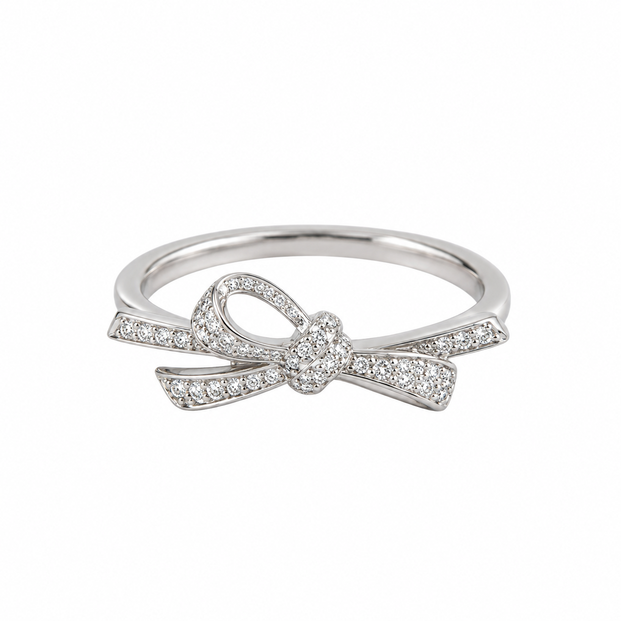 925 Sterling Silver CZ Bow Ring