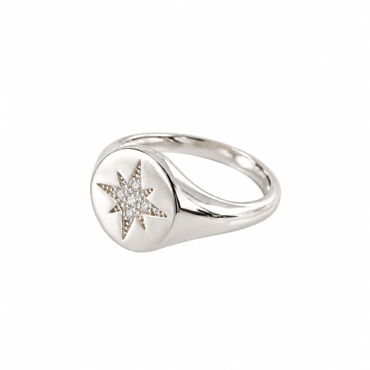925 Sterling Silver CZ Signet Ring