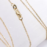 14K Solid Yellow Gold Square Rolo Chain with Lobster Lock