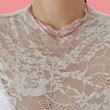 14K Solid Yellow Gold White Topaz & Natural Diamond Rosary Necklace