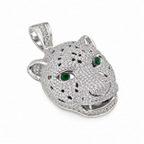 925 Sterling Silver Cubic Zirconia Panther Pendant