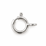 925 sterling silver 6mm spring ring clasp replacement with spring-loaded closure and attachment rings.
