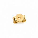 14K solid yellow gold 5 x 2.8mm butterfly push back earring replacement, single stud earring backing.
