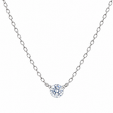 18K Solid White Gold Diamond Adjustable Necklace