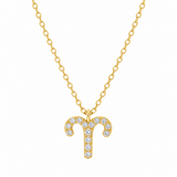18K Solid Yellow Gold Zodiac Sign Diamond Necklace