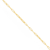 14K Solid Yellow Gold Medium Paperclip Bracelet with Italian Lock