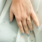 14K Solid Yellow Gold Plain Bow Ring