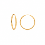 14K Solid Gold & 925 Sterling Silver Endless Hoop Earrings