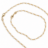 14K Solid Yellow Gold Genuine Stones Necklace
