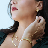 14K Solid Yellow Gold Clon Bracelet with CZ Bezel – Dainty Gold Jewelry