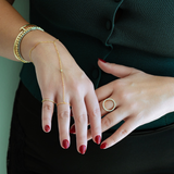 14K Solid Yellow Gold Clon Bracelet with CZ Bezel – Dainty Gold Jewelry