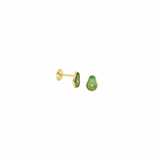 14K Solid Yellow Gold Avocado Earrings