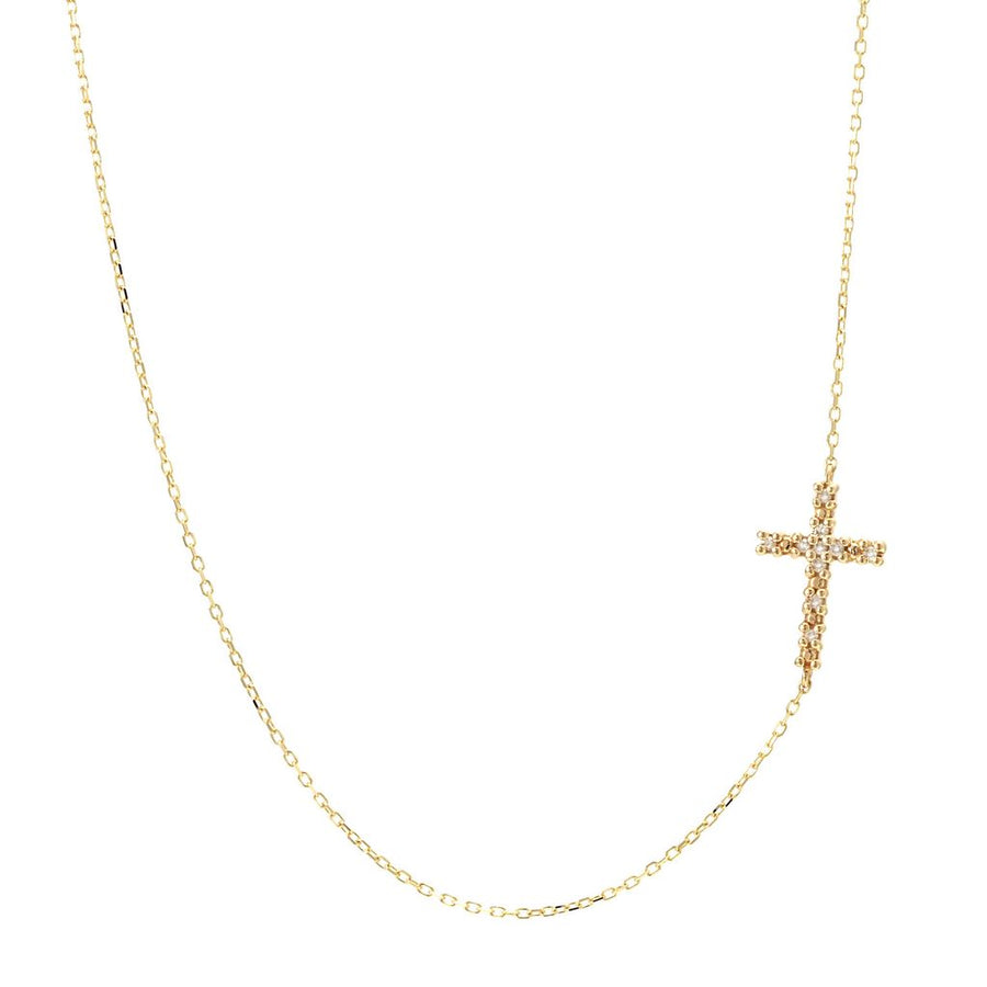 Lateral Cross Rings 14K Solid Gold Diamond Lateral Cross Necklace – Laraquel Jewelry