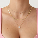 14K yellow gold oval lab grown diamond pendant necklace layered look fine jewelry everyday diamond necklace
