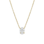 14K yellow gold oval lab grown diamond pendant necklace 1.09ct D VS1 IGI certified minimalist solitaire