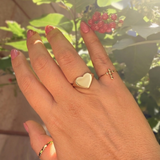 14K solid yellow gold minimalist cross ring with polished ball design, delicate gold band with small sphere cross detail