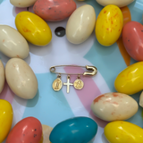 14K Solid Gold Religious Unisex Baby Pin