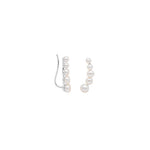 Pair of pearl earrings on a white background